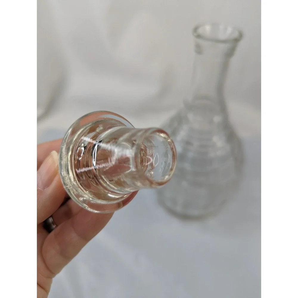 Hazel Atlas Glass Decanter‎ with Stopper 10.5 Inch